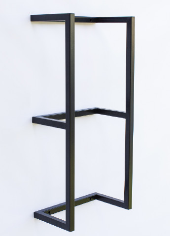 Настінна полиця для ванної кімнати підставка тримач для рушників з металу 65х17х30 см (65120-Нов) Чорний Francesco Marconi (251229554)