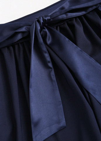 Голубое кэжуал платье клеш SHEIN однотонное