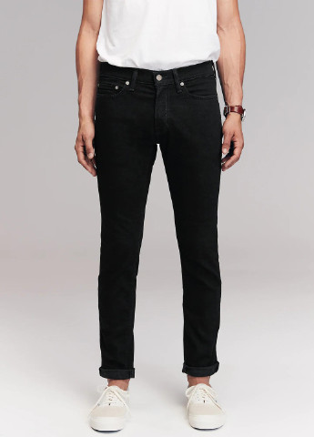 Черные демисезонные скинни джинсы Abercrombie & Fitch