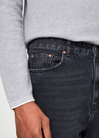 Темно-серые демисезонные прямые, зауженные джинсы Pull & Bear