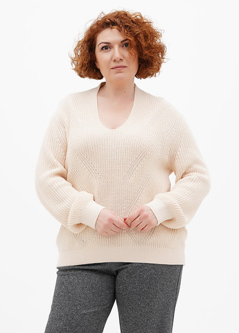 Светло-бежевый демисезонный пуловер пуловер Comma