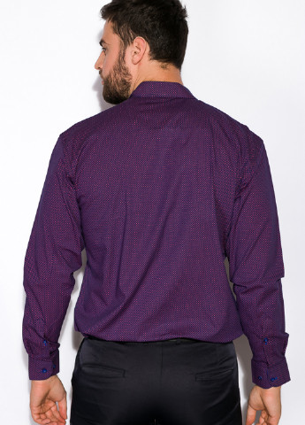 Фиолетовая кэжуал рубашка однотонная Time of Style с длинным рукавом