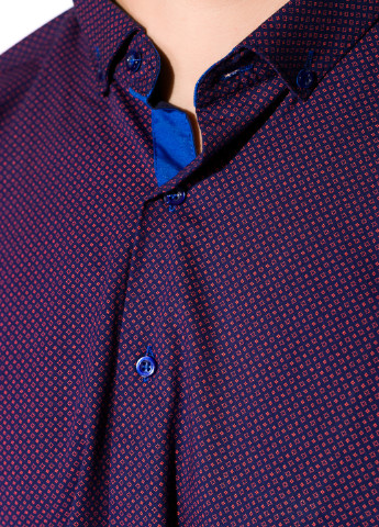 Фиолетовая кэжуал рубашка однотонная Time of Style с длинным рукавом