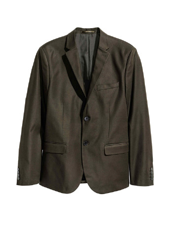 Пиджак H&M с длинным рукавом хаки деловой