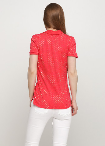 Красная женская футболка-поло C&A в горошек