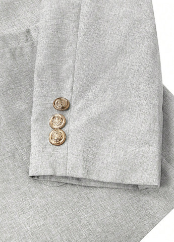 Светло-серый демисезонный костюм (пиджак, брюки) брючный SHEIN