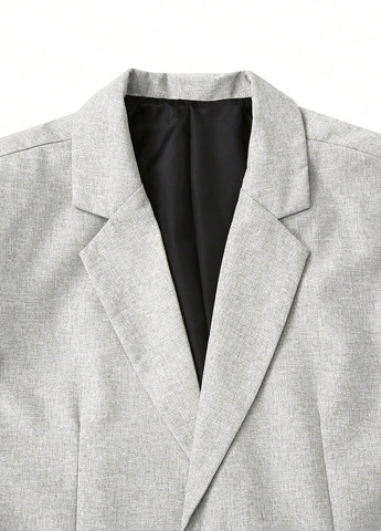 Светло-серый демисезонный костюм (пиджак, брюки) брючный SHEIN