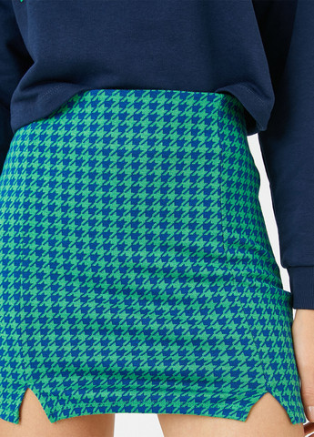 Разноцветная кэжуал с узором гусиная лапка юбка KOTON