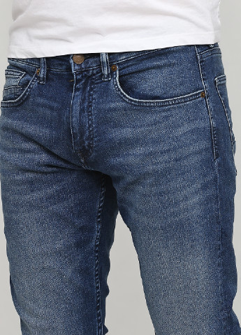 Синие демисезонные зауженные джинсы Q.Silver