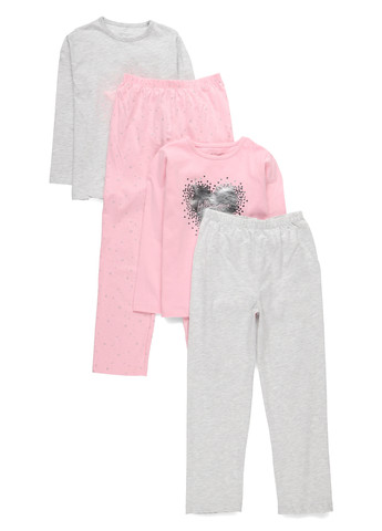 Світло-рожева всесезон піжама (2 лонгсліви, 2 штанів) лонгслив + брюки Primark