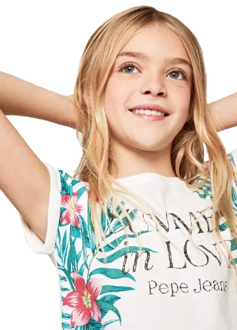 Біла літня футболка Pepe Jeans