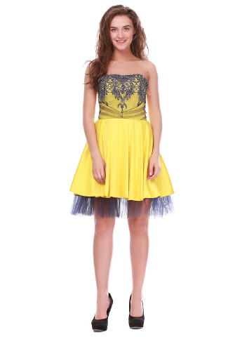 Лимонное коктейльное платье Ut