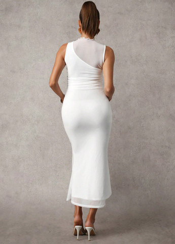 Білий вечірня, кежуал сукня для вагітних годе SHEIN однотонна