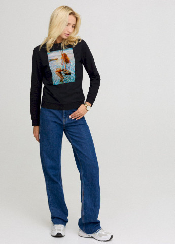 Черный світшот жіночий basic /no flis/ YAPPI (254658716)