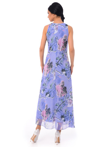 Лавандовое коктейльное платье макси Iren Klairie с цветочным принтом