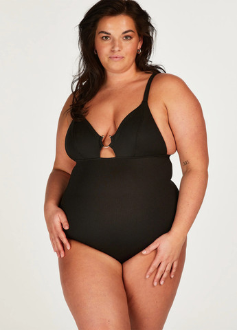 Черный демисезонный купальник слитный, майо Hunkemoller