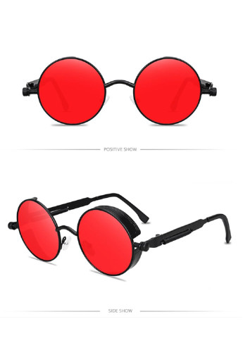 Круглые очки тишейды с шорами красный с черным No Brand (253408884)