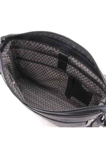 Сумка чоловіча шкіряна горизонтальна А4 504 B чорна Tom Stone (253700793)