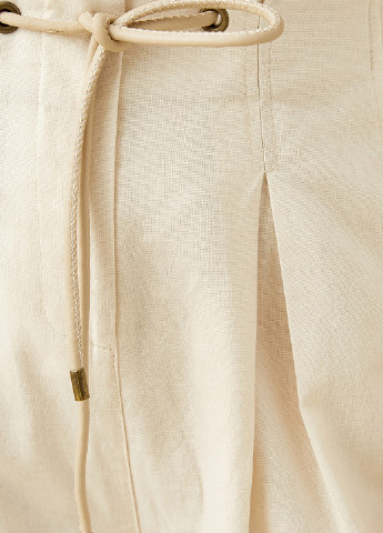 Светло-бежевые кэжуал летние укороченные, прямые брюки KOTON
