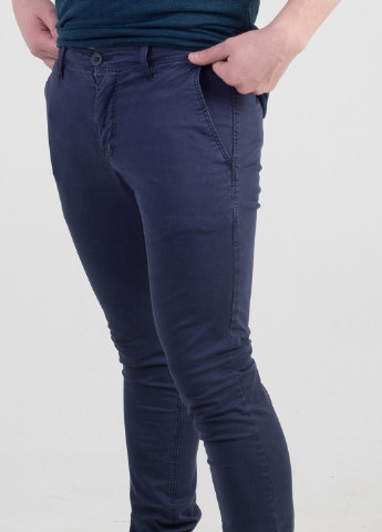 Темно-синие кэжуал демисезонные со средней талией брюки Antony Morato