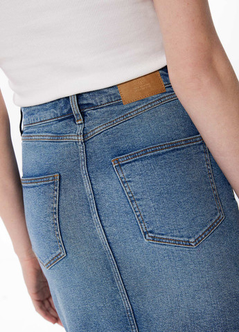 Синяя кэжуал, джинсовая однотонная юбка Springfield