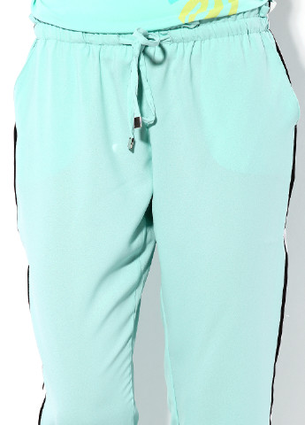 Светло-зеленые кэжуал демисезонные брюки Pink Woman