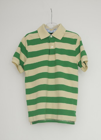 Зеленая детская футболка-поло для мальчика LTB в полоску