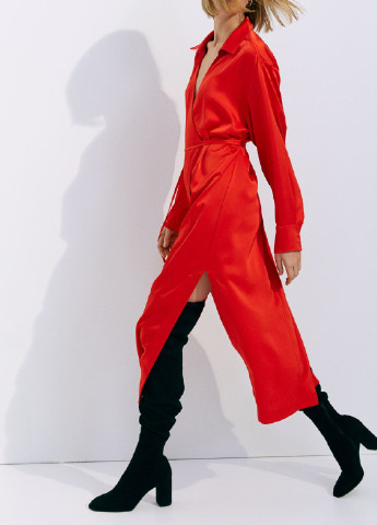 Красное кэжуал сукня H&M однотонное