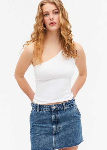 Синяя джинсовая однотонная юбка Monki