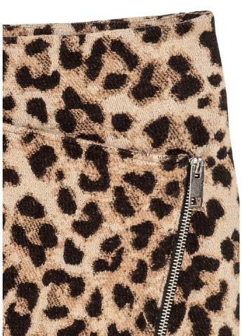 Песочная кэжуал леопардовая юбка H&M