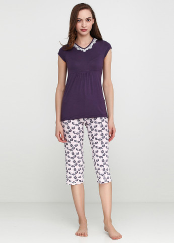 Фиолетовый демисезонный комплект (футболка, капри) COCOON