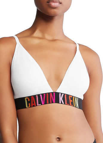 Белый триэнджел бюстгальтер Calvin Klein без косточек хлопок