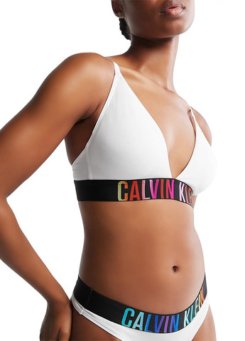 Белый триэнджел бюстгальтер Calvin Klein без косточек хлопок