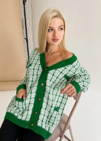 Зеленый демисезонный кардиган No Brand