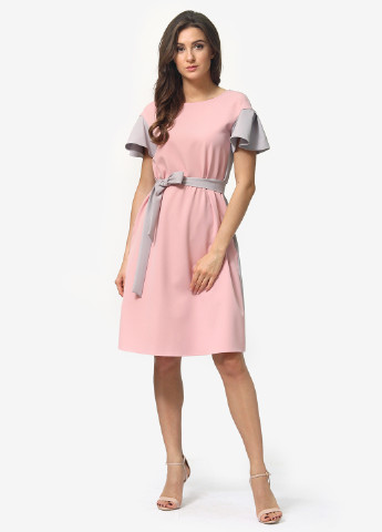 Розовое кэжуал платье клеш Lada Lucci однотонное