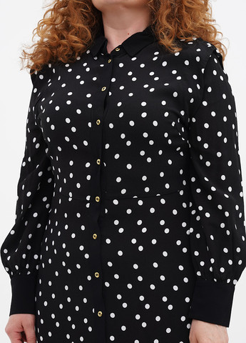 Черно-белое кэжуал платье рубашка Debenhams в горошек