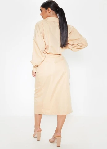 Бежева кежуал сукня PrettyLittleThing однотонна