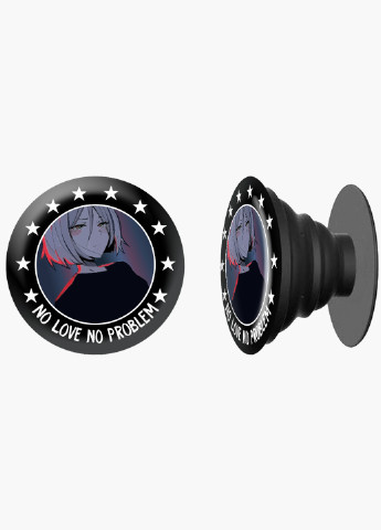 Попсокет (Popsockets) держатель для смартфона Нет любви нет проблем Аниме (No Love No Problem Anime) (8754-2842) Черный MobiPrint (221548641)