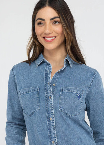 Синяя джинсовая рубашка варенка U.S. Polo Assn.