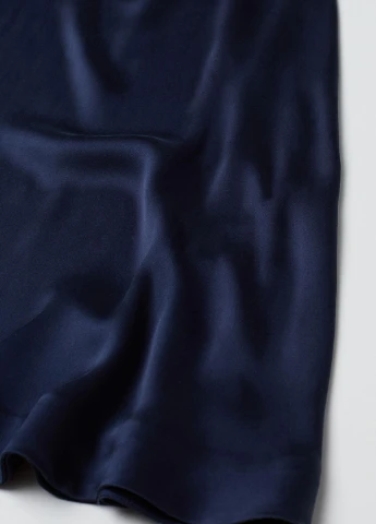 Темно-синяя кэжуал однотонная юбка H&M а-силуэта (трапеция)