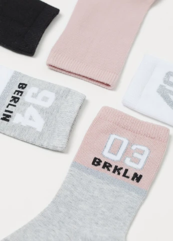 Сірі шкарпетки (5 пар) H&M (221693014)