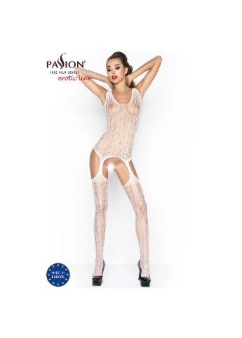 Бодістокінг BS043 white, комбінезон, імітація панчох Passion (255458413)