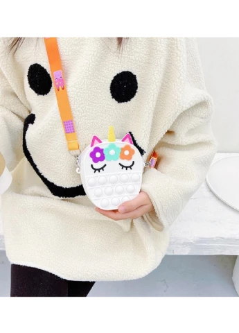 Іграшка сумка гаманець крос-боді антистрес тикалка Pop It Simple Dimple силіконова 14х4х12 см (473572-Prob) Unbranded (255302466)