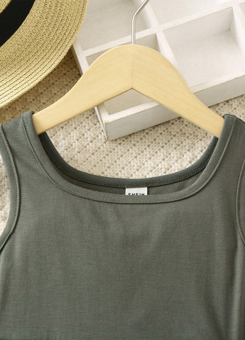 Серо-зелёное платье SHEIN (325400238)