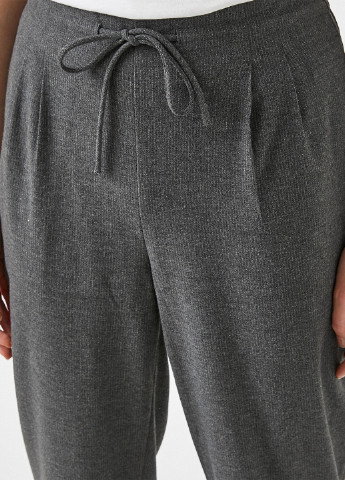 Темно-серые кэжуал демисезонные укороченные, зауженные брюки KOTON
