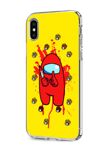 Чехол силиконовый Apple Iphone X Амонг Ас Красный (Among Us Red) (6129-2417) MobiPrint (219566607)