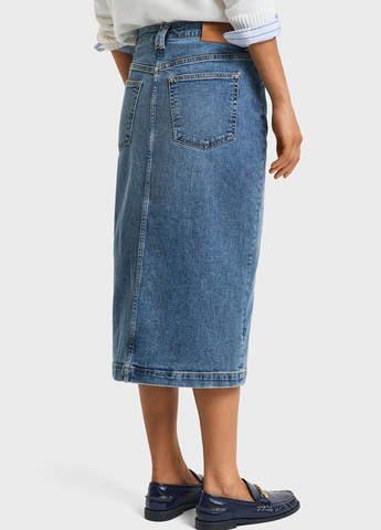 Синяя джинсовая однотонная юбка Gant карандаш