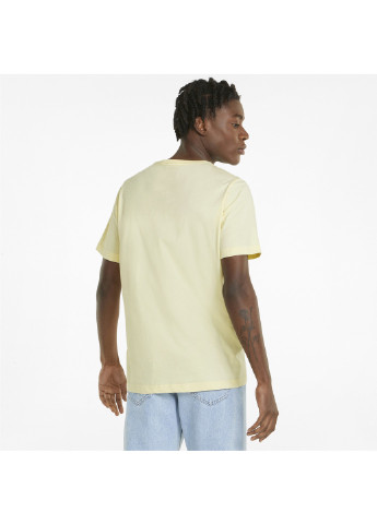 Жовта футболка essentials logo men's tee Puma
