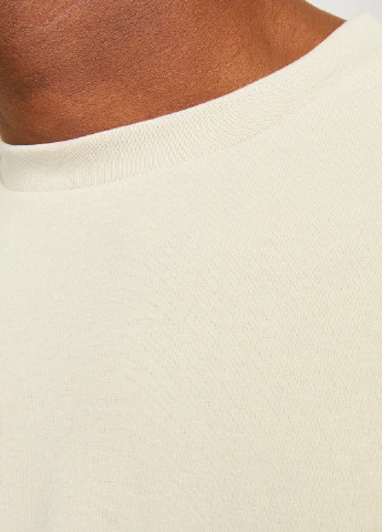 Молочний світшот Jack & Jones однотонний без декору (354686449)