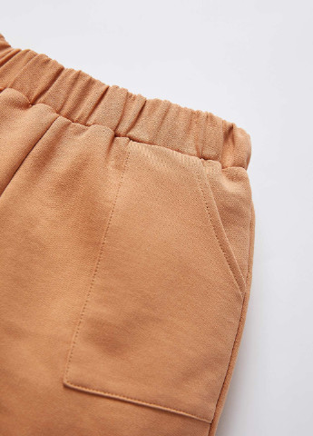 Темно-бежевые кэжуал демисезонные брюки прямые DeFacto